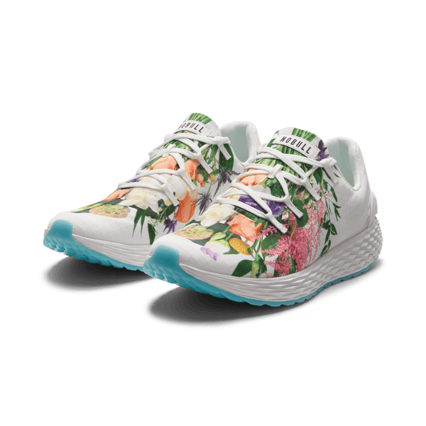 White Take Your Flowers Allday Ripstop Shoes Front Angle