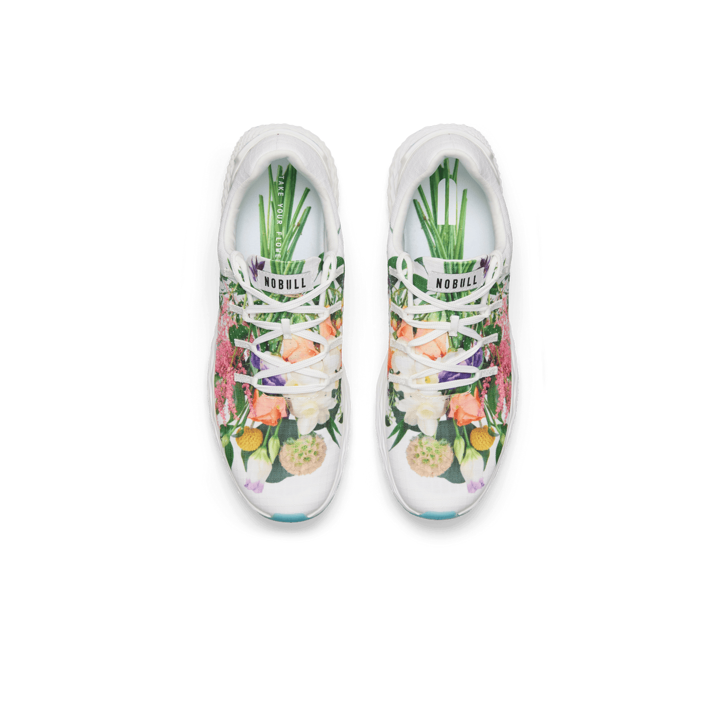 White Take Your Flowers Allday Ripstop Shoes Above Angle