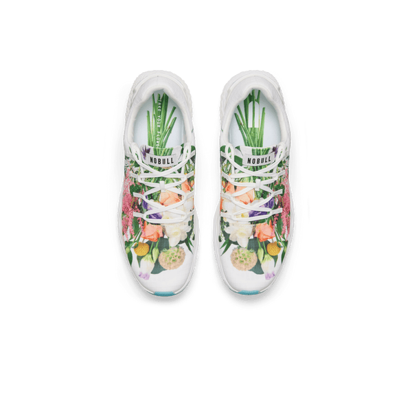 White Take Your Flowers Allday Ripstop Shoes Above Angle