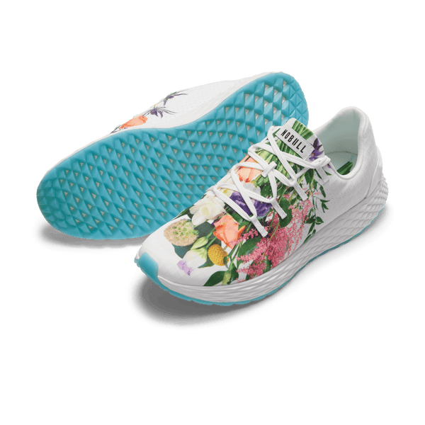 White Take Your Flowers Allday Ripstop Shoes Angled