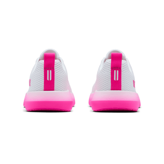 White Pink Glo Drive 2 Shoe Back Angle.
