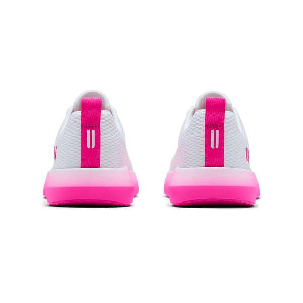 White Pink Glo Drive 2 Shoe Back Angle.