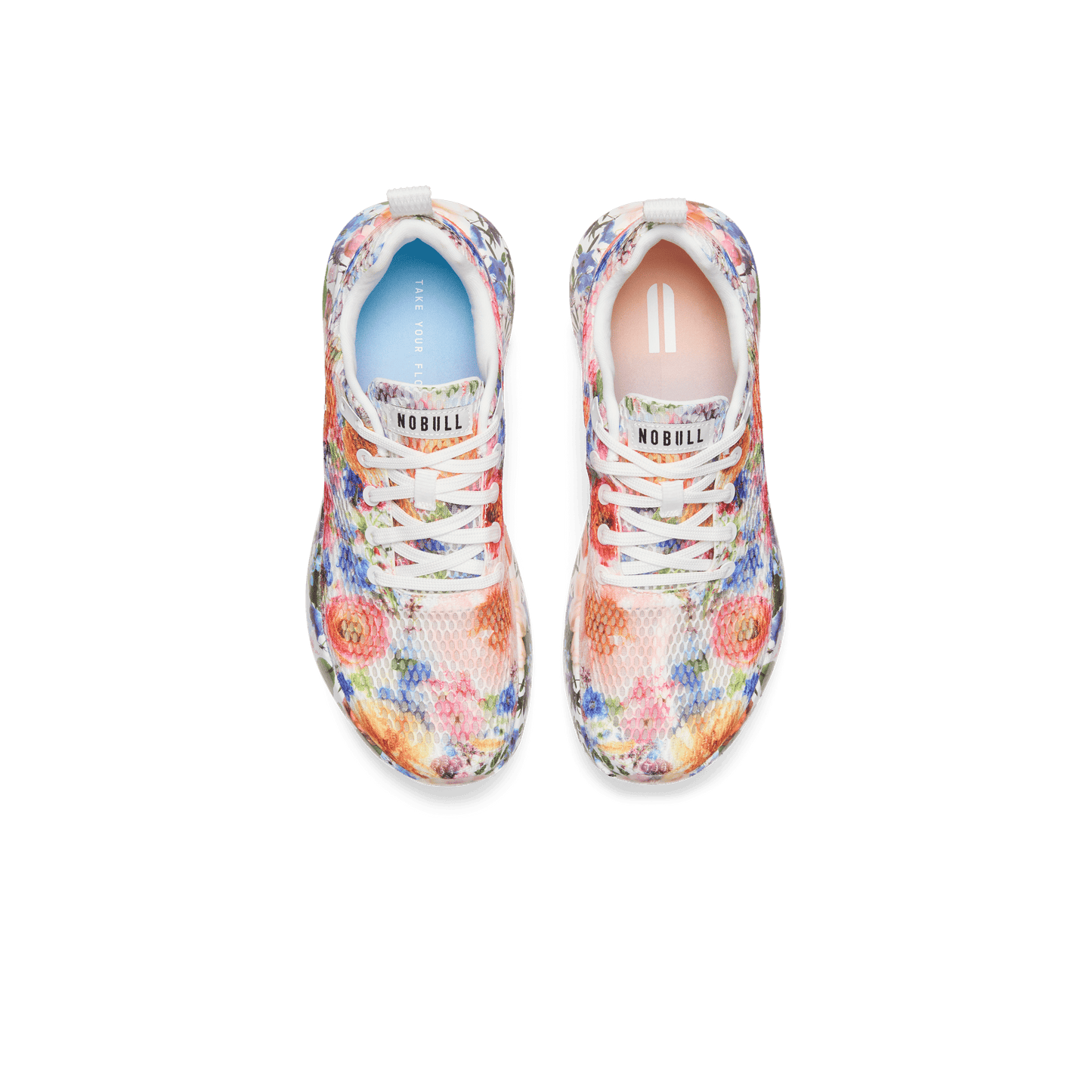 White Take Your Flowers Drive Mesh Shoe Above Angle