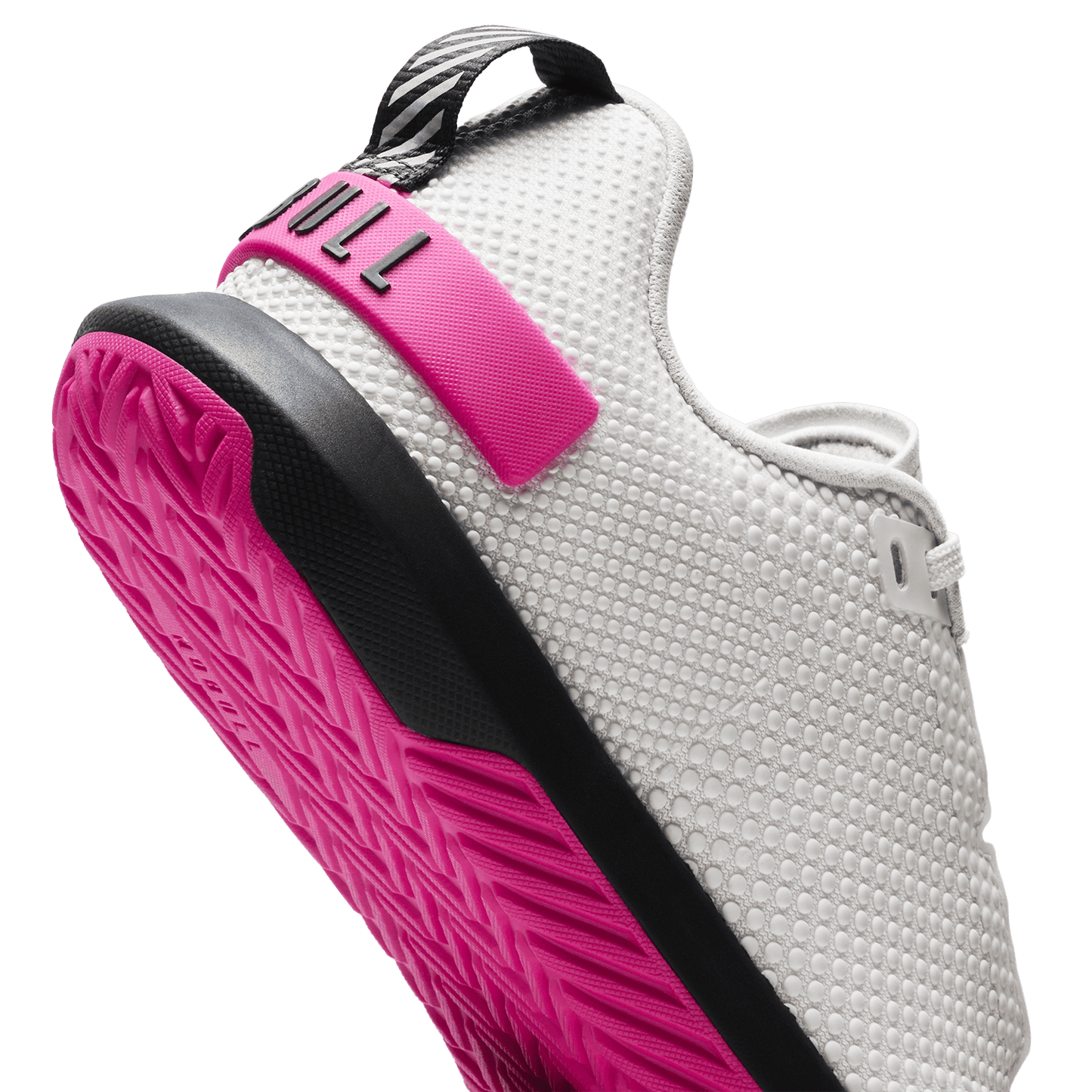 Classic White Pink Glo Outwork Flex Shoe Detail Angle.