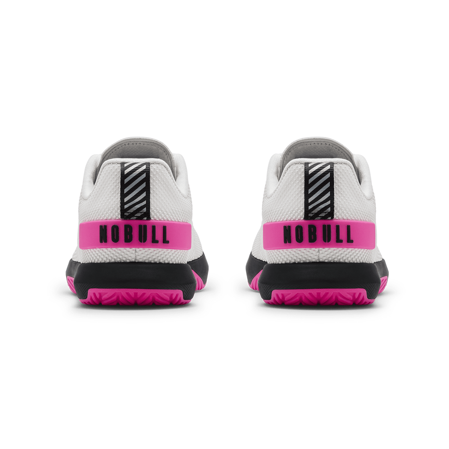 Classic White Pink Glo Outwork Flex Shoe Back Side Angle.