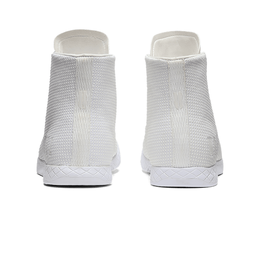 White Outwork High-Top Shoes Back Angle.