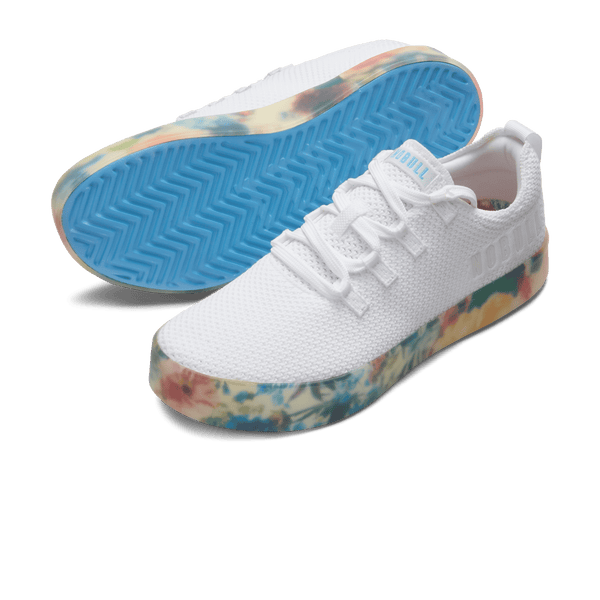 White Take Your Flowers Recs Knit Shoe Angled