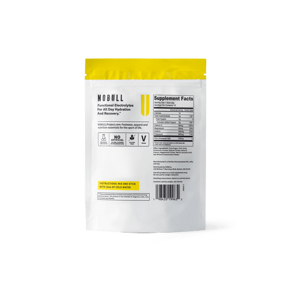 Lemonade Electrolytes Reverse Side of Packaging