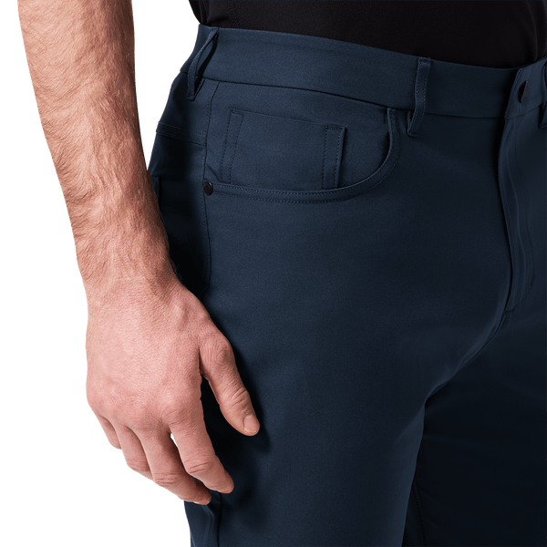 Navy Men's Public Rec Dealmaker 5-Pocket Pant Front Detail Angle.