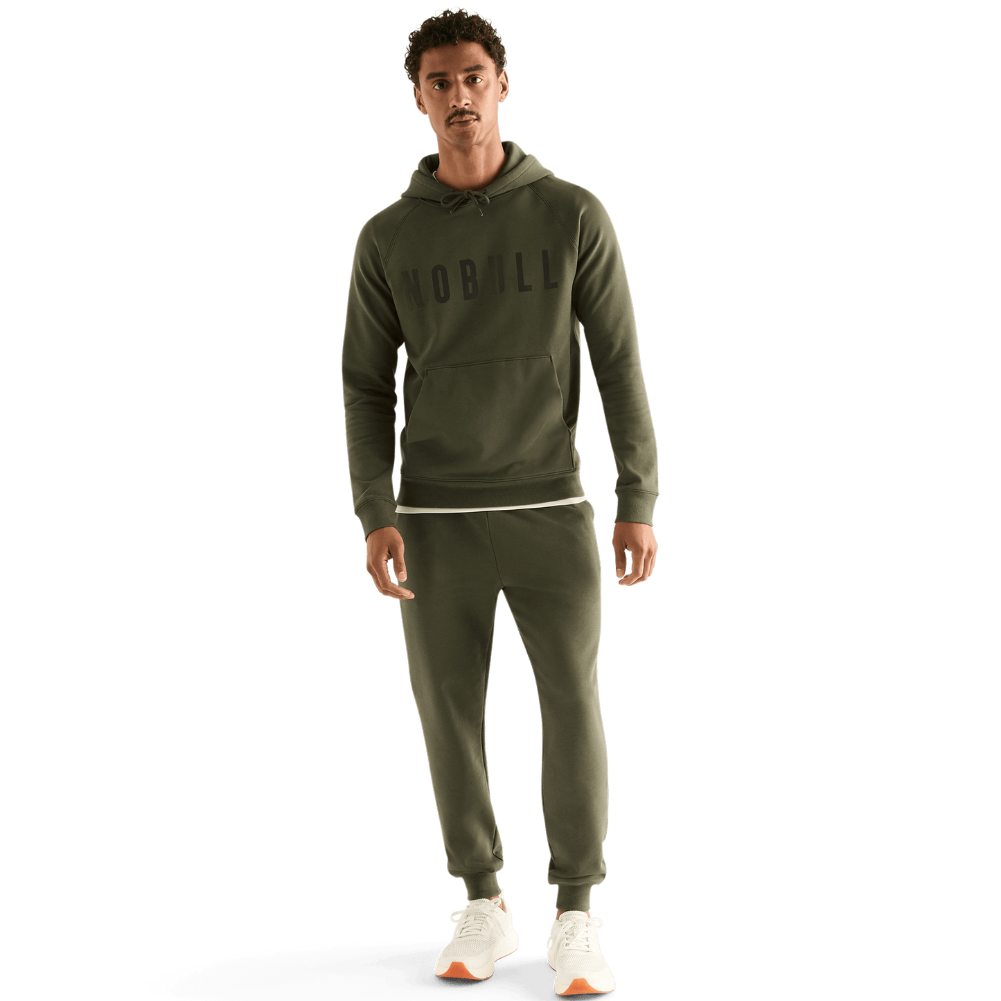 Men's Dark Army Hoodie x Jogger Front Full Body.