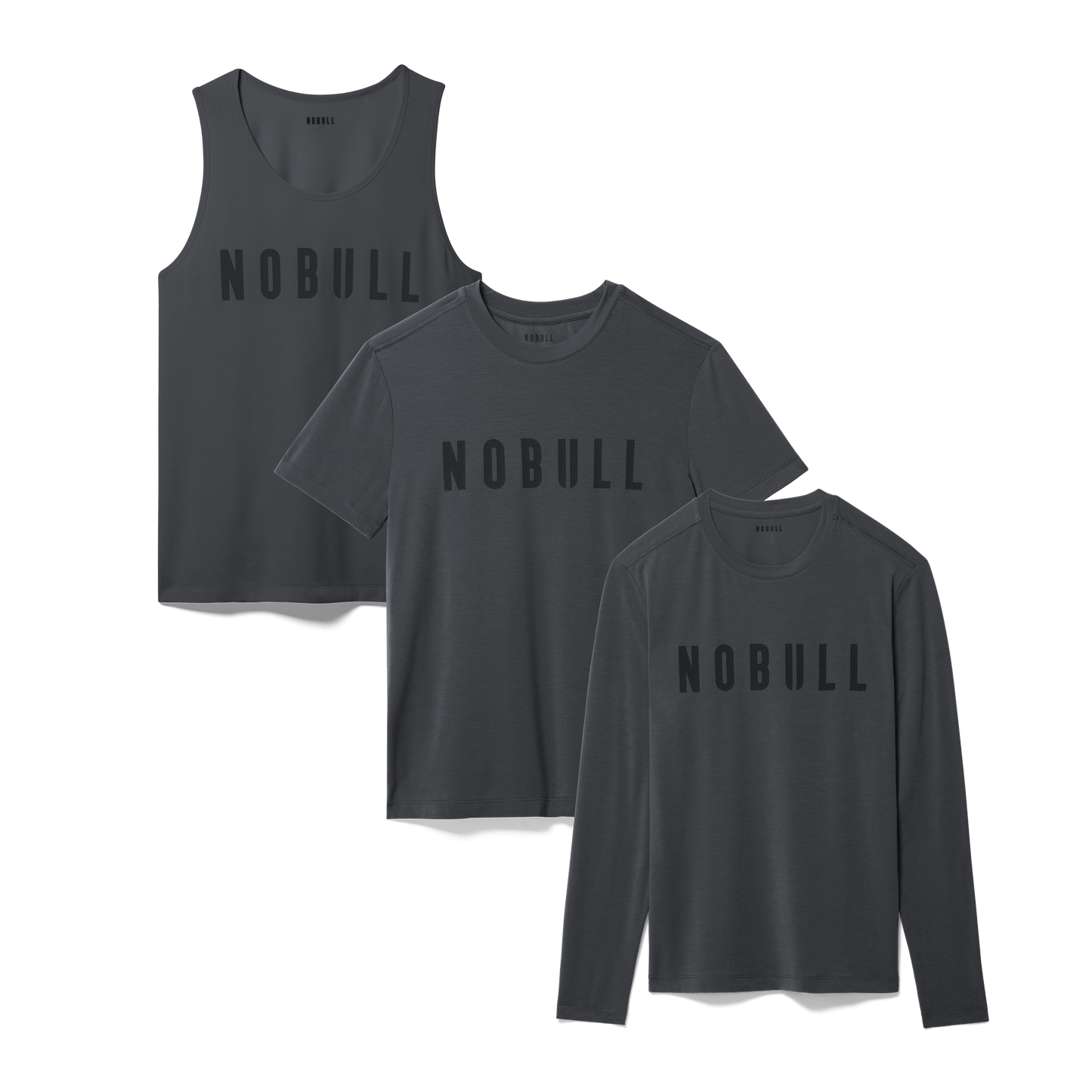 NOBULL product Men's NOBULL Mixed Assortment 3 Pack - Charcoal Heather