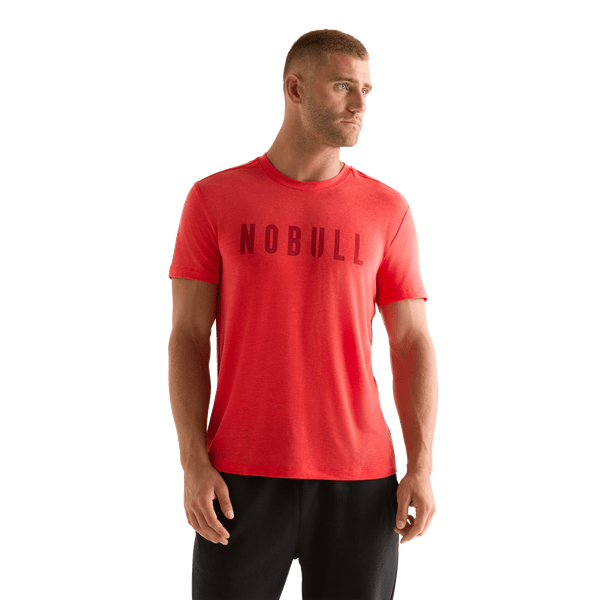 Crimson Men's NOBULL Tee On Body Angle