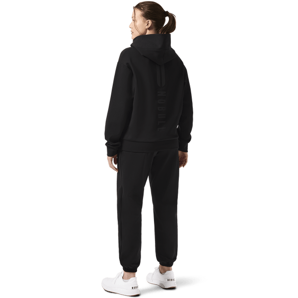 Women's Black Elements Hoodie x Jogger Back Full Body Angle.