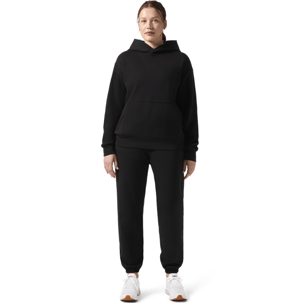 Women's Black Elements Hoodie x Jogger Front Full Body Angle.