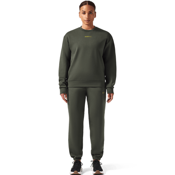 Women's Dark Army Elements Hoodie x Sweatpant Front Full Body Angle.