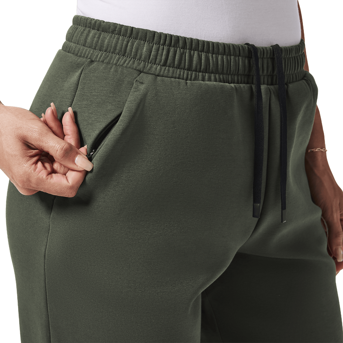 Women's Dark Army Elements Sweatpant Pocket Detail Angle.