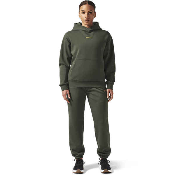 Women's Dark Army Elements Hoodie x Sweatpant Front Full Body Angle.