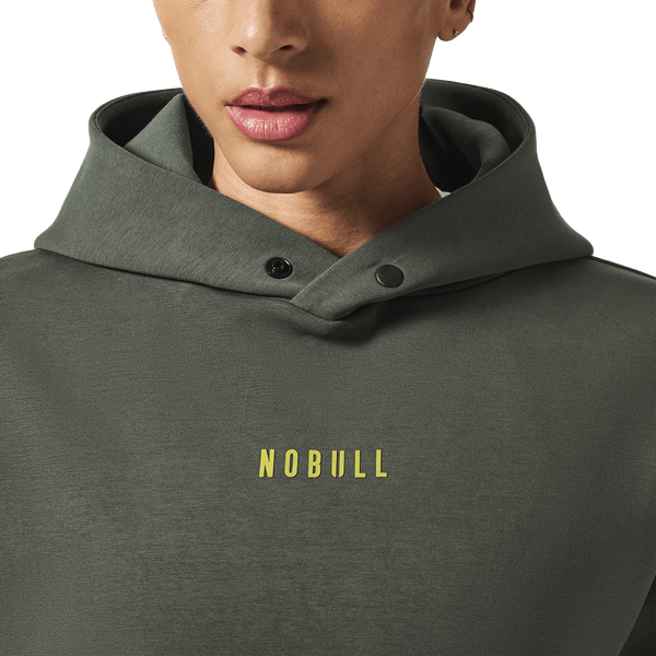 Women's Dark Army Elements Hoodie Front Detail Angle.