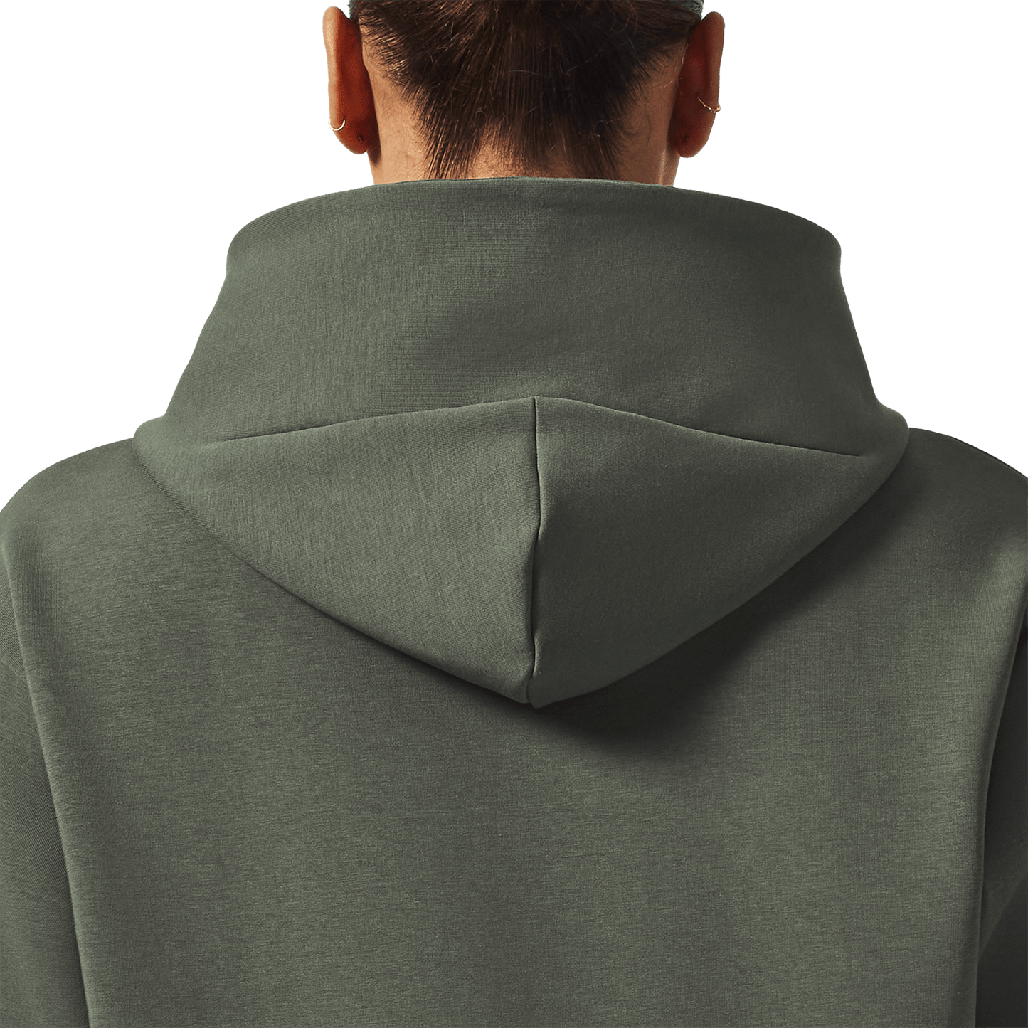 Women's Dark Army Elements Hoodie Back Detail Angle.