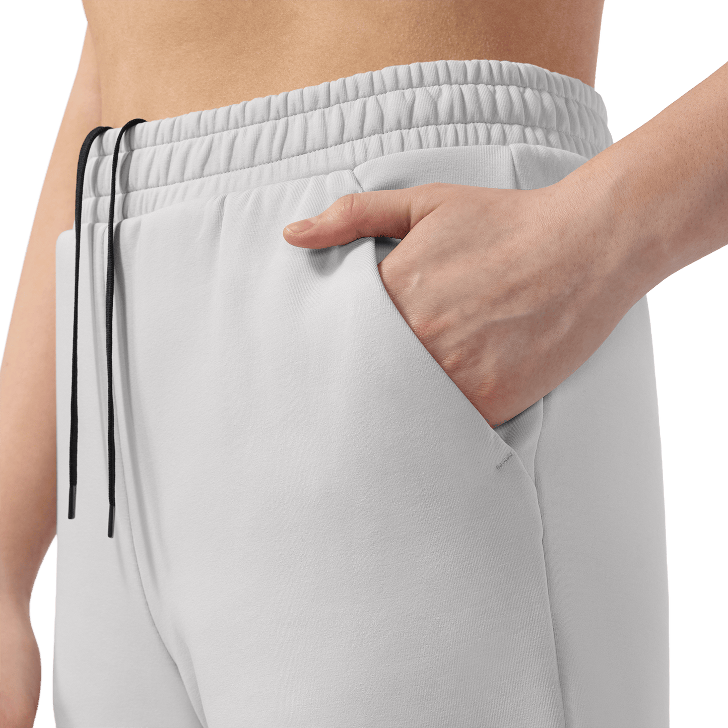 Women's Light Grey Elements Crew x Jogger Bundle Set Pocket Detail Angle.