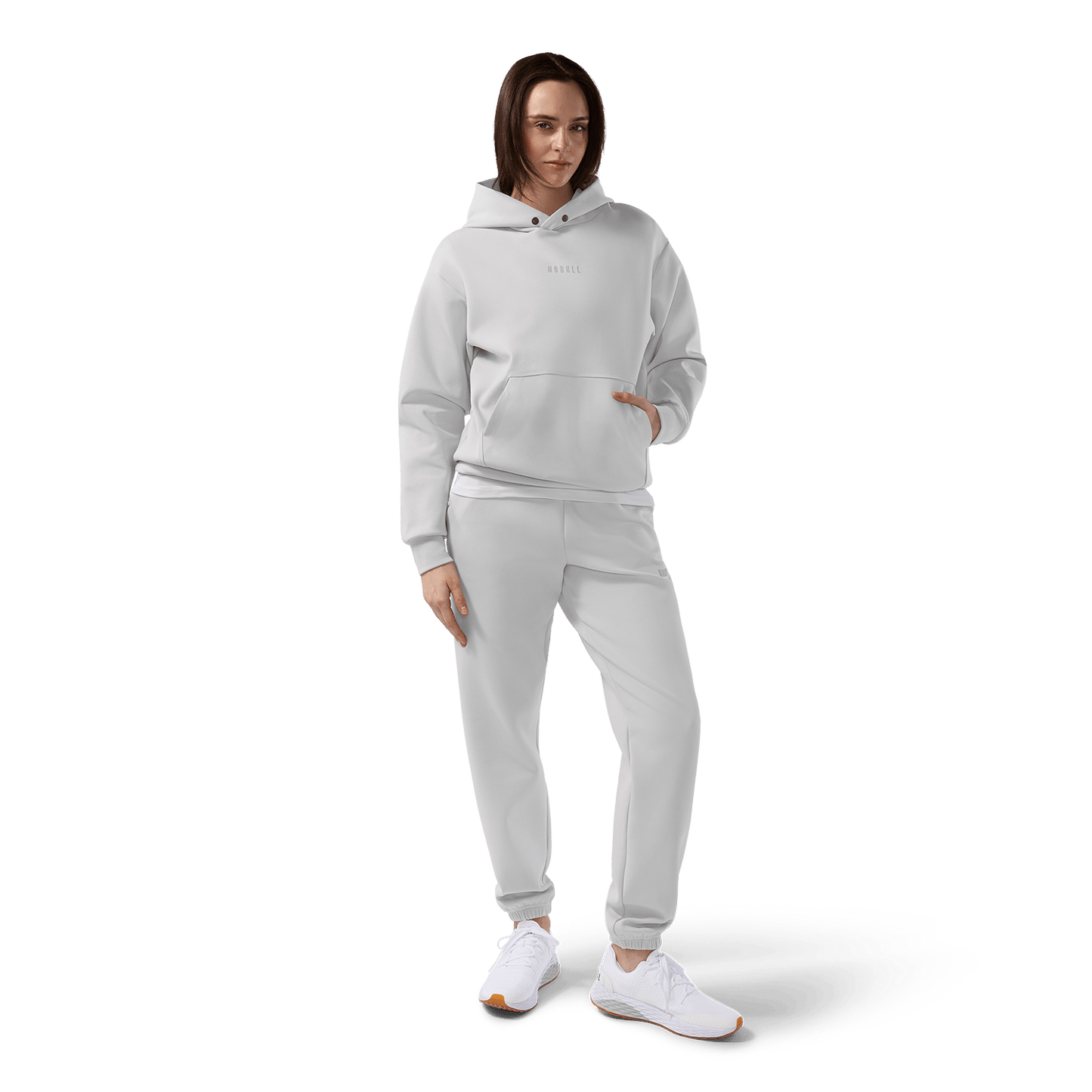 Women's Light Grey Hoodie x Jogger Elements Full On Body Bundle.