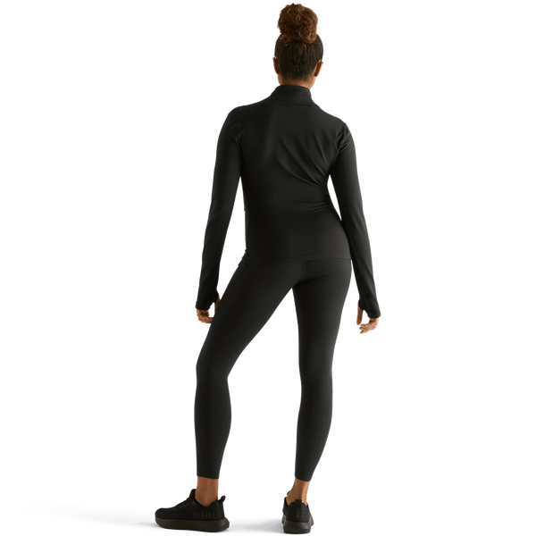 Women's Matte Zip-Up Jacket x Tights - Black