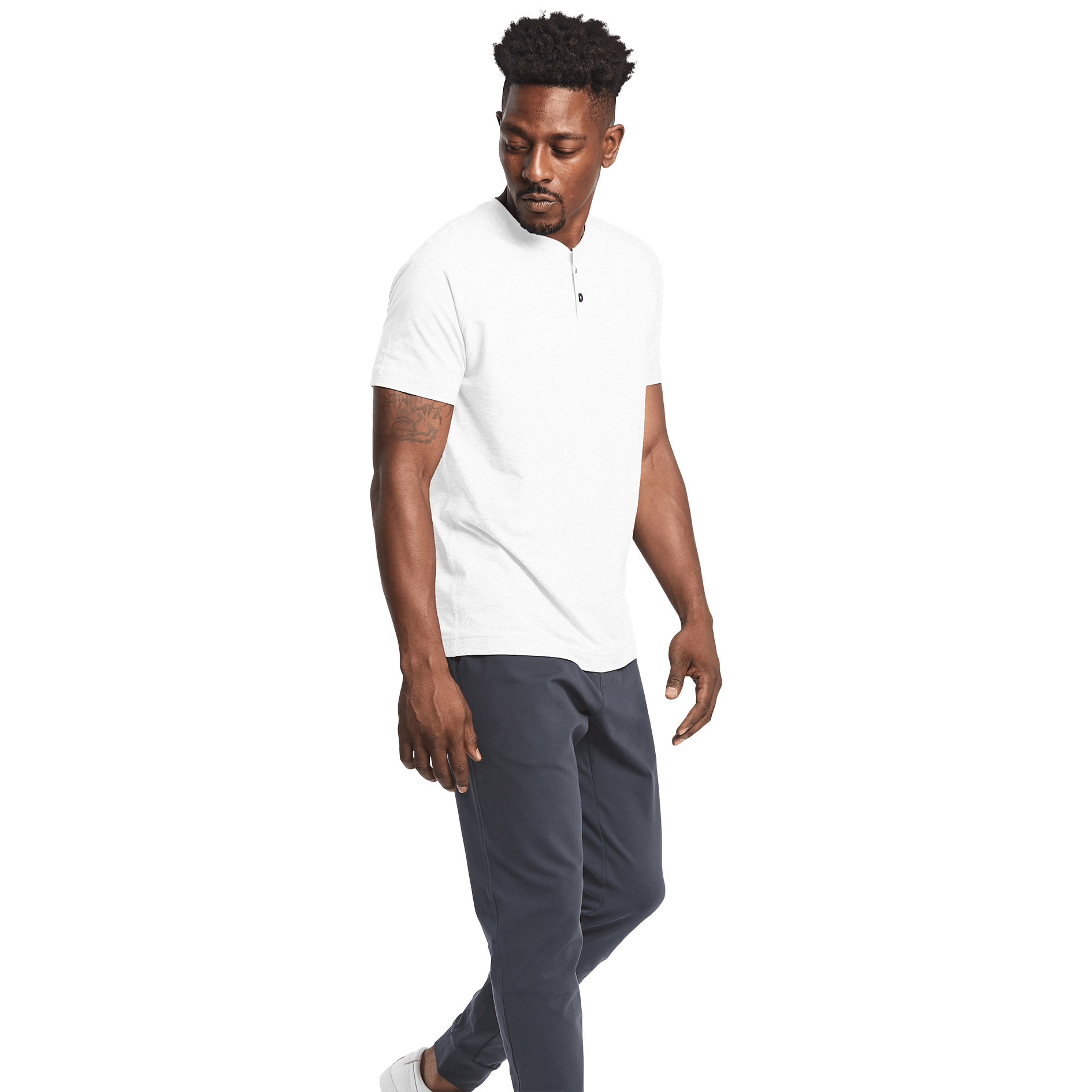 Men's Stone Grey Gamechanger 5 Pocket Jogger Front Full Body Angle.