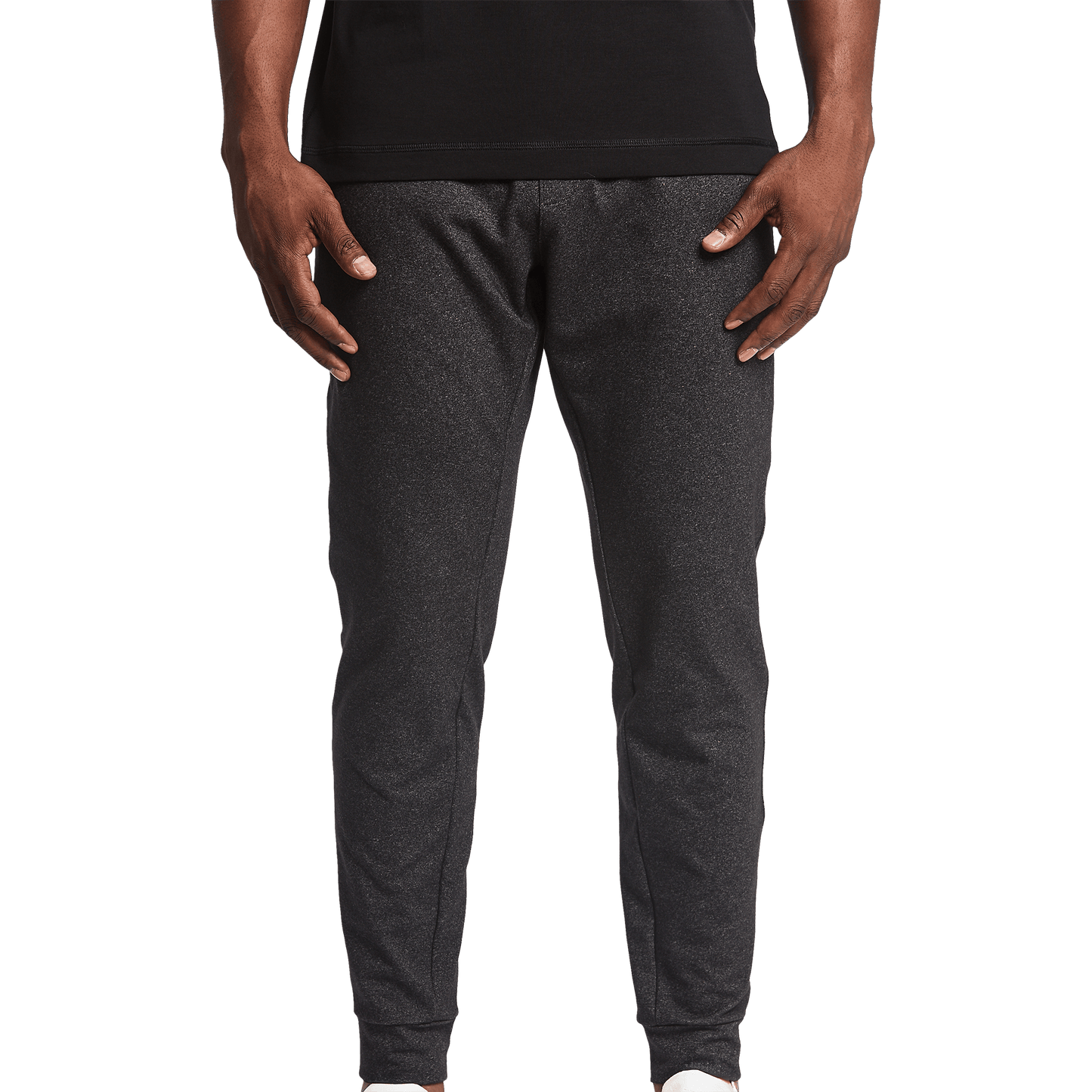 Men's Heather Charcoal Gamechanger 5 Pocket Jogger Front Angle.