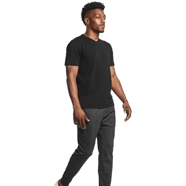Men's Heather Charcoal Gamechanger 5 Pocket Jogger Front Full Body Angle.