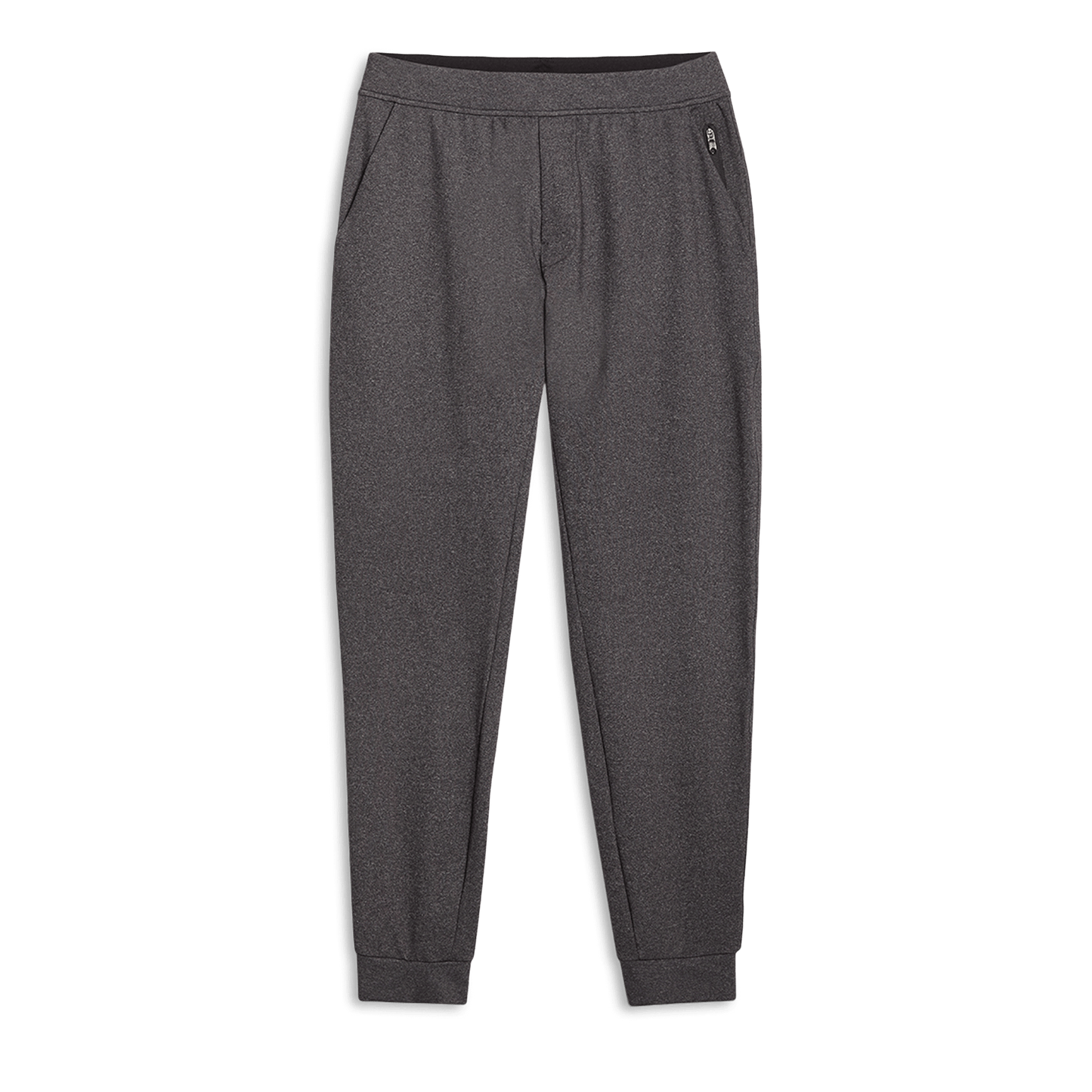 Men's Heather Charcoal Gamechanger 5 Pocket Jogger Flat Lay Angle.