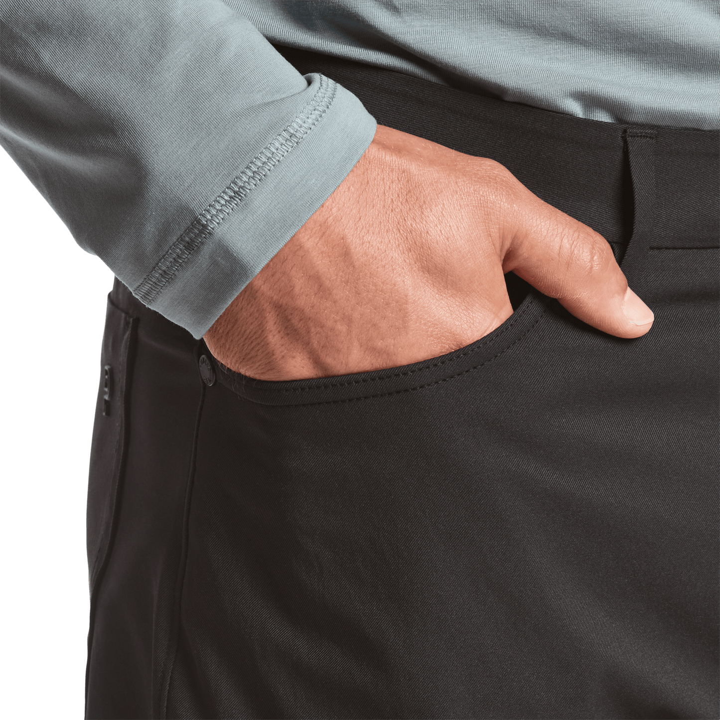 Black Dealmaker Pant Pocket Detail Angle.