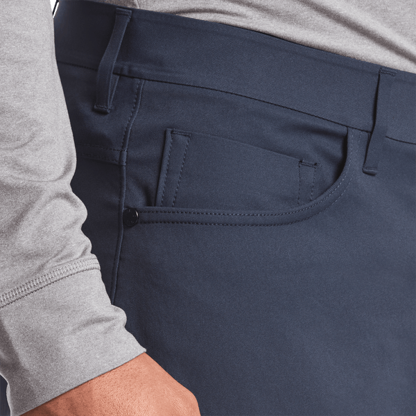 Navy Dealmaker Pant Pocket Detail Angle.