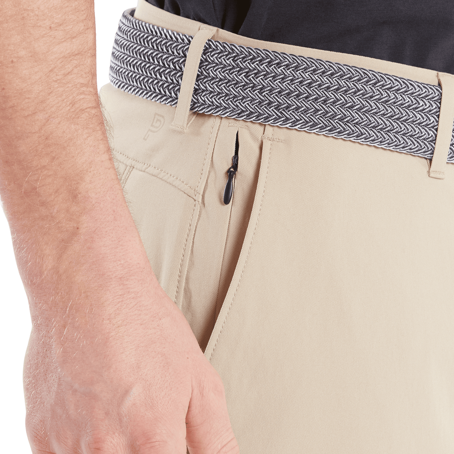 Men's Sand Dealmaker Chino Pant Pocket  Detail Angle.