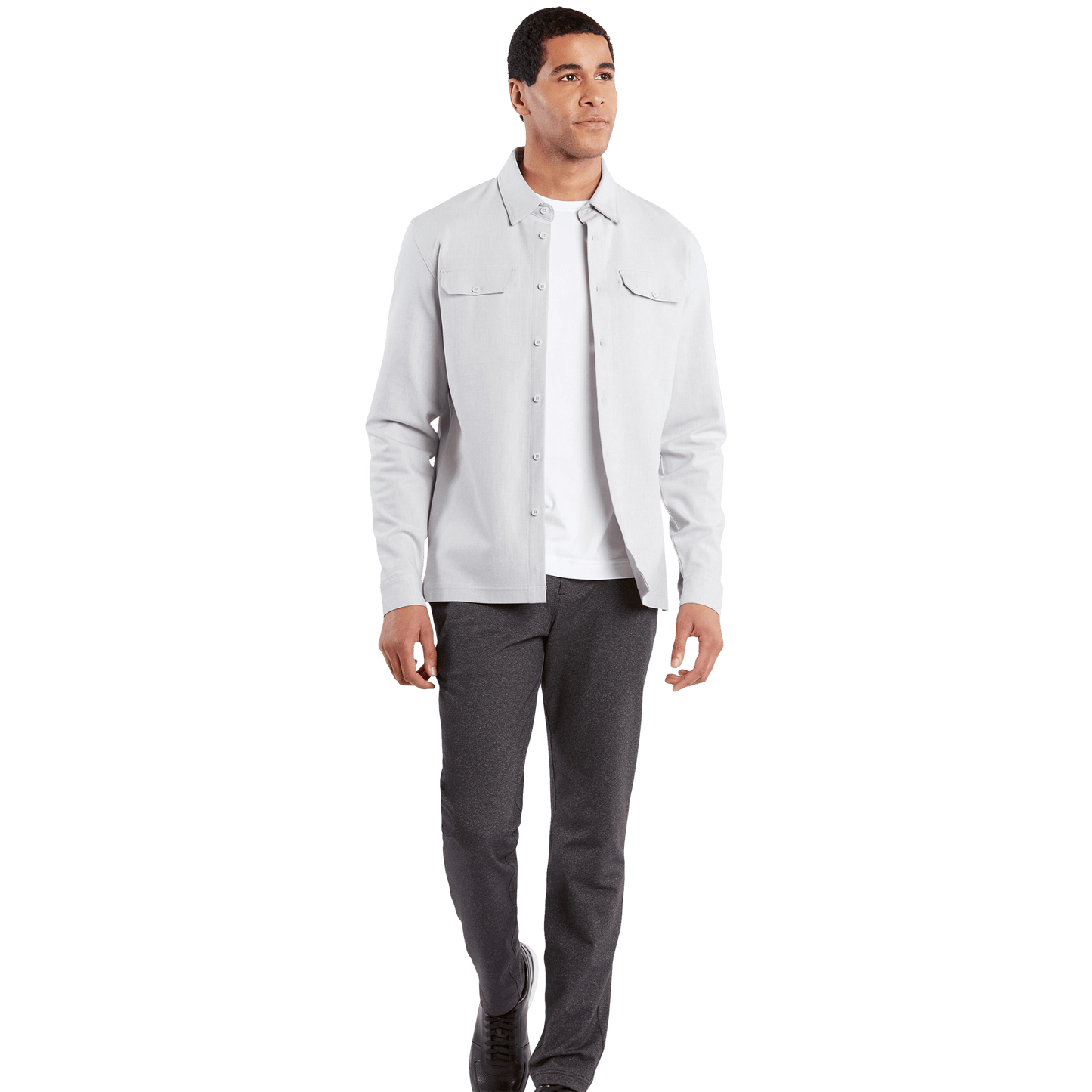 Heather Charcoal Gamechanger 5 Pocket Pants Front Full Body Angle.