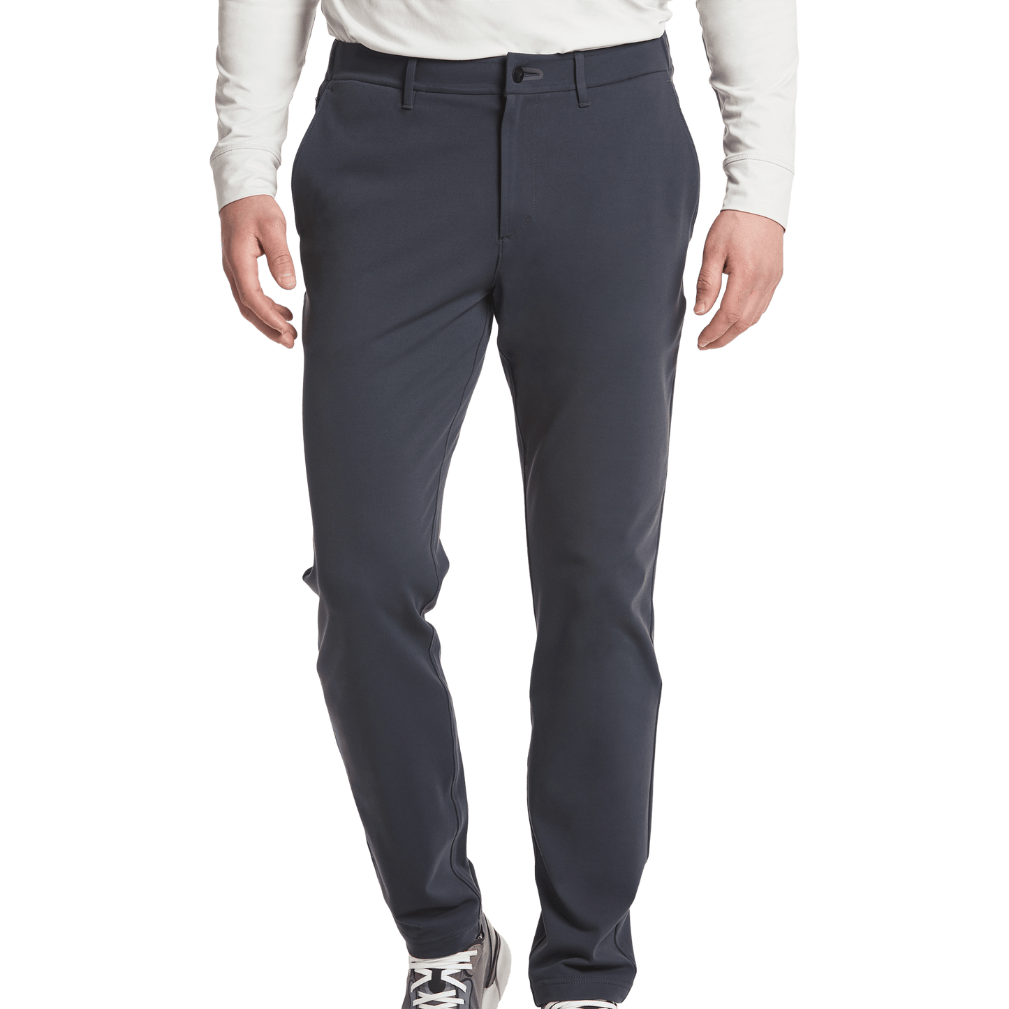 Stone Grey Gamechanger 5 Pocket Pant Front Angle.