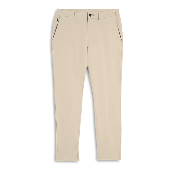 Taupe Gamechanger 5 Pocket Pant Flat Lay Angle.