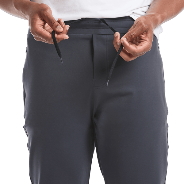 Men's Stone Grey Gamechanger Rec Pant Drawstring Detail Angle.