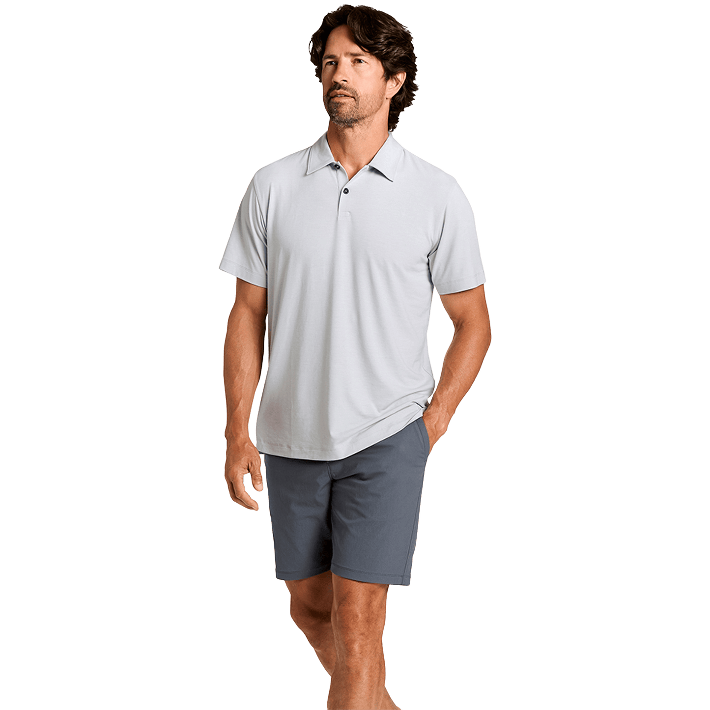 Men's Platnium Adapt Polo Shirt Front Full Body Angle.