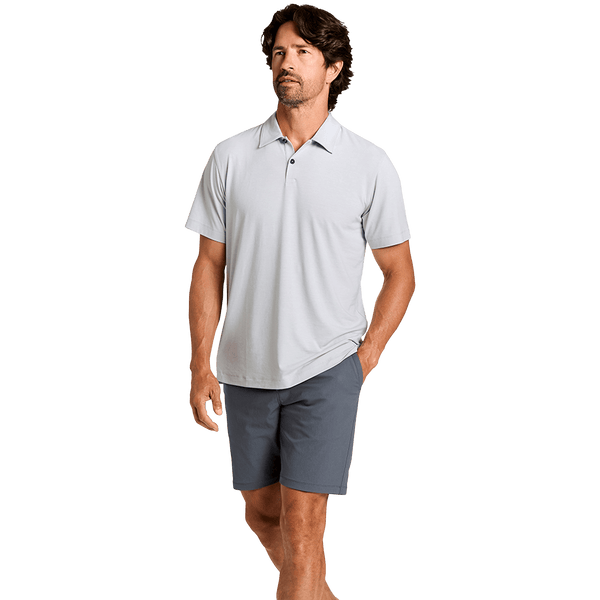 Men's Platnium Adapt Polo Shirt Front Full Body Angle.