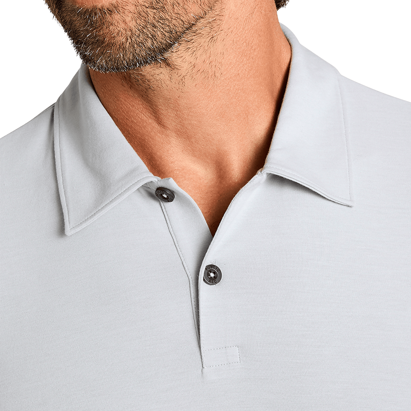Men's Platnium Adapt Polo Shirt Collar Detail Angle.
