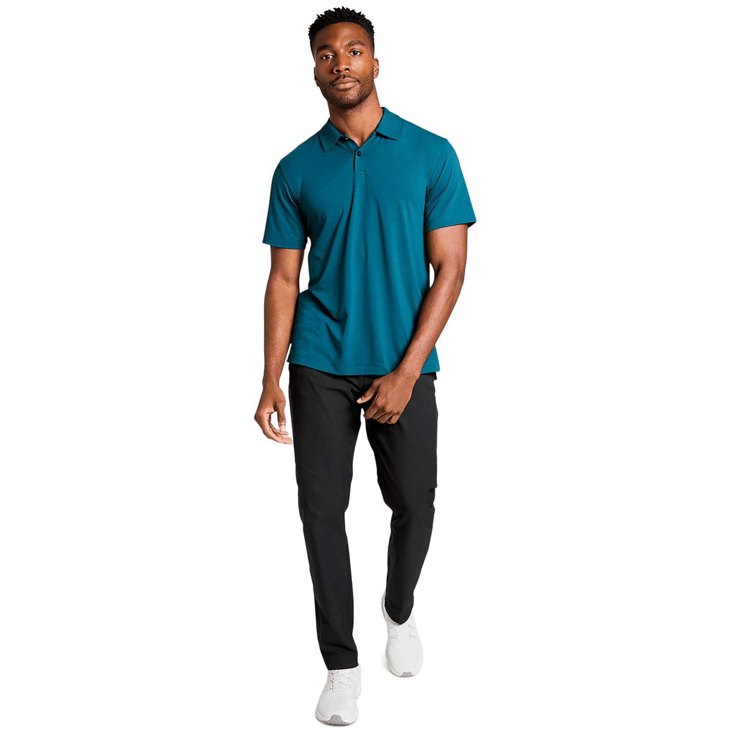 Men's Ocean Adapt Polo Shirt Front Full Body Angle.