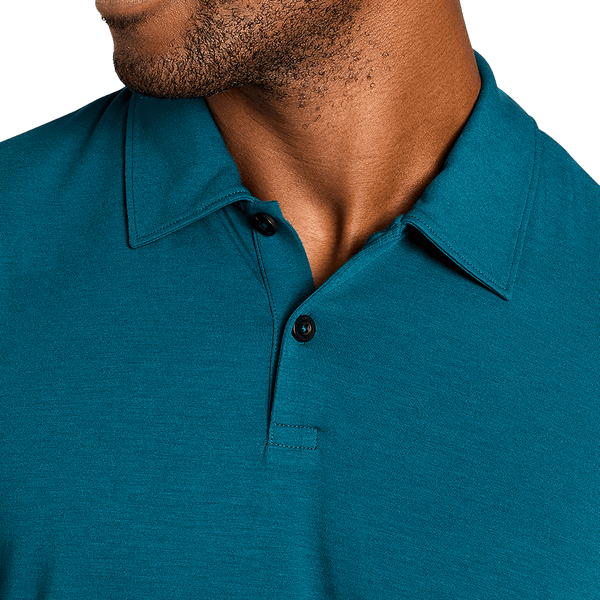Men's Ocean Adapt Polo Shirt Collar Detail Angle.