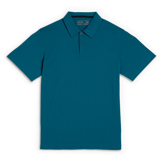 Men's Ocean Adapt Polo Shirt Flat Lay Angle.