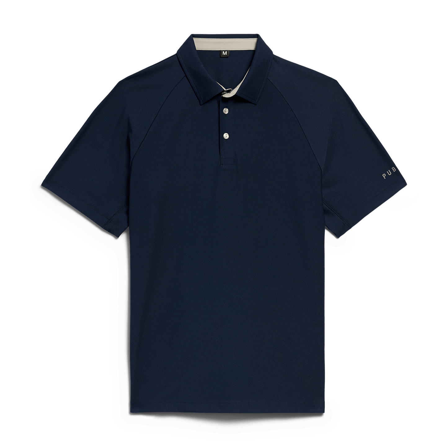 Men's Navy All Fore It Polo Tee Flat Lay Angle.