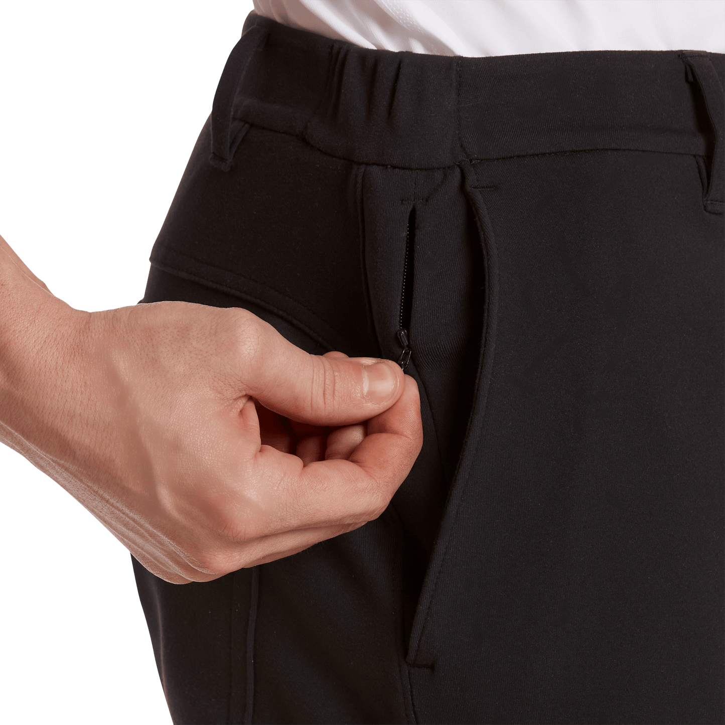 Men's Black Gamechanger 5 Pocket Short Reg Pocket Detail Angle.