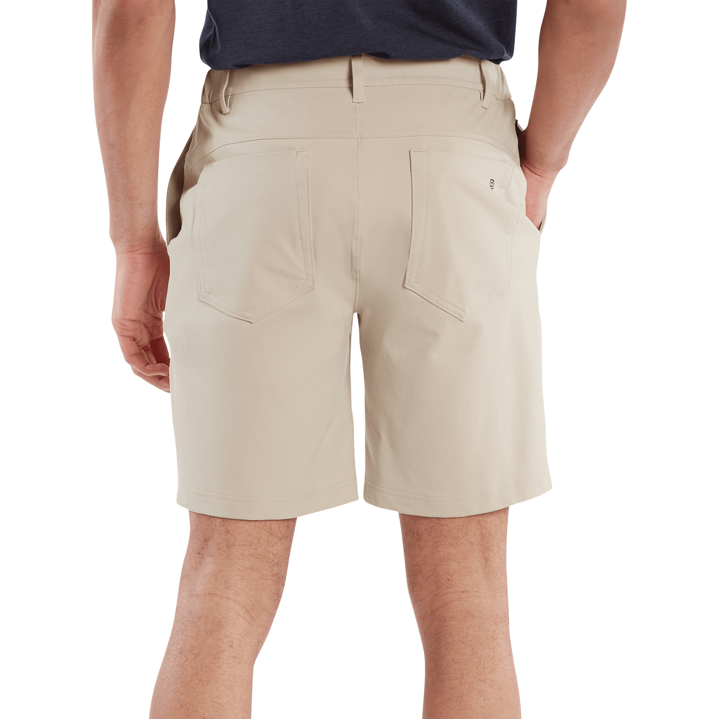 Men's Taupe Gamechanger 5 Pocket Short Back Angle.