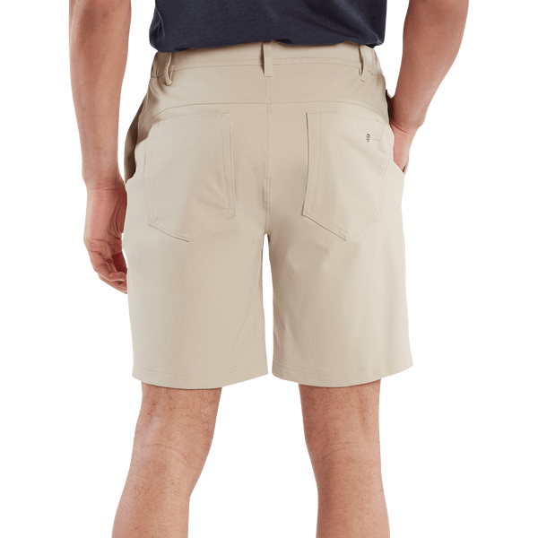 Men's Taupe Gamechanger 5 Pocket Short Back Angle.
