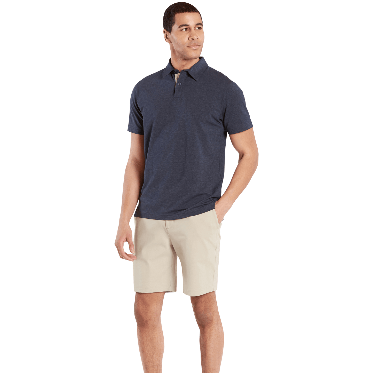 Men's Taupe Gamechanger 5 Pocket Short Front Full Angle.