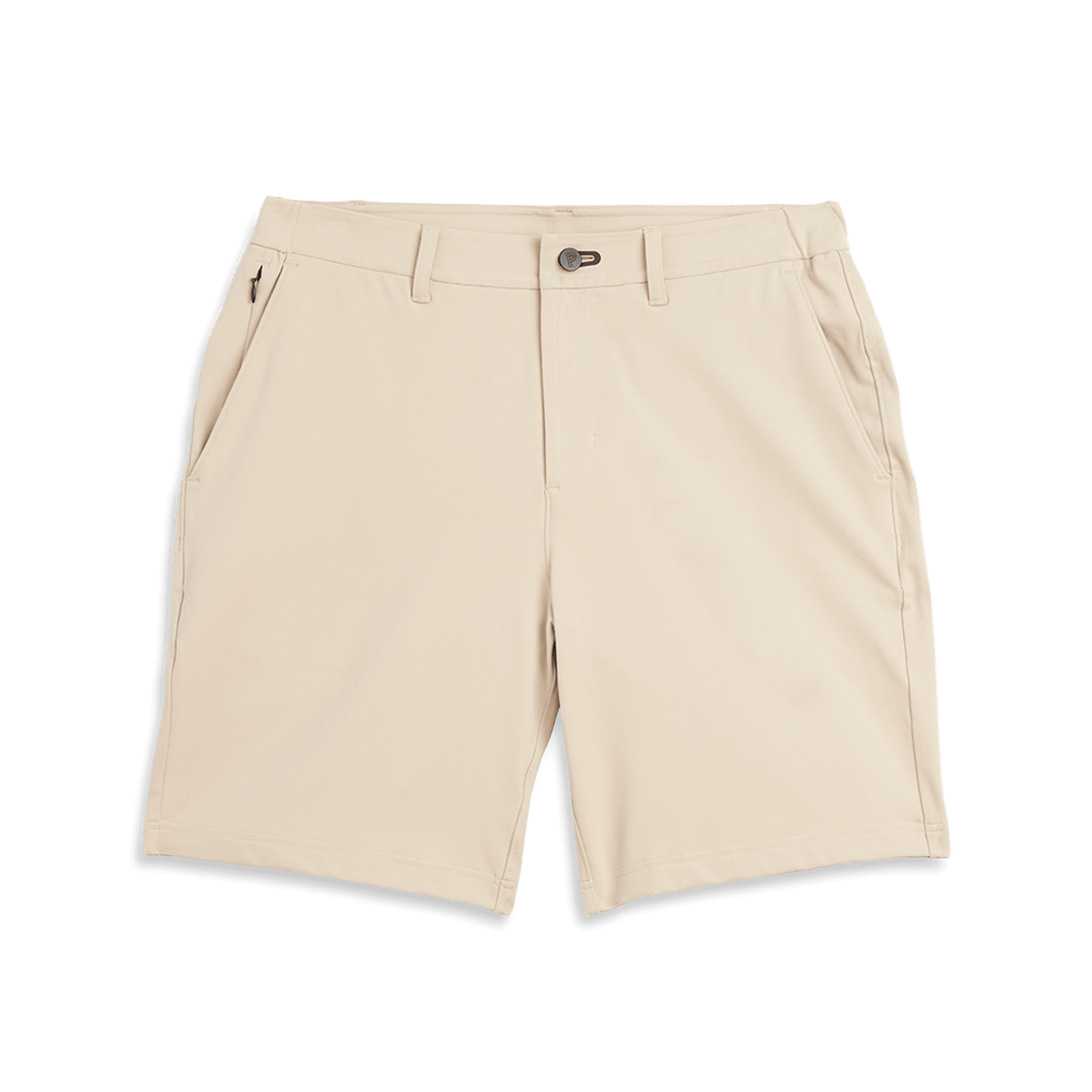 Men's Taupe Gamechanger 5 Pocket Short Flat Lay Angle.