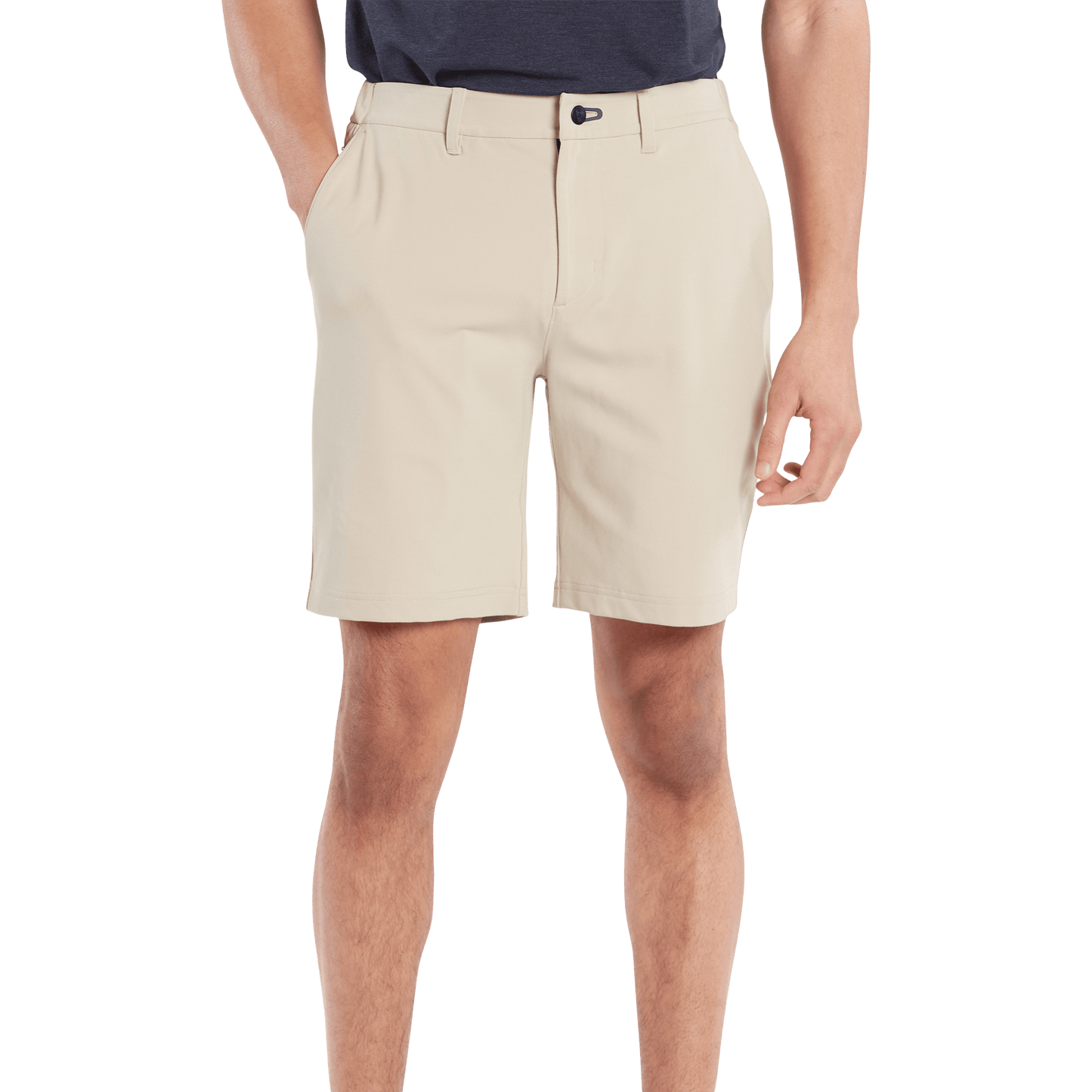Men's Taupe Gamechanger 5 Pocket Short Front Angle.